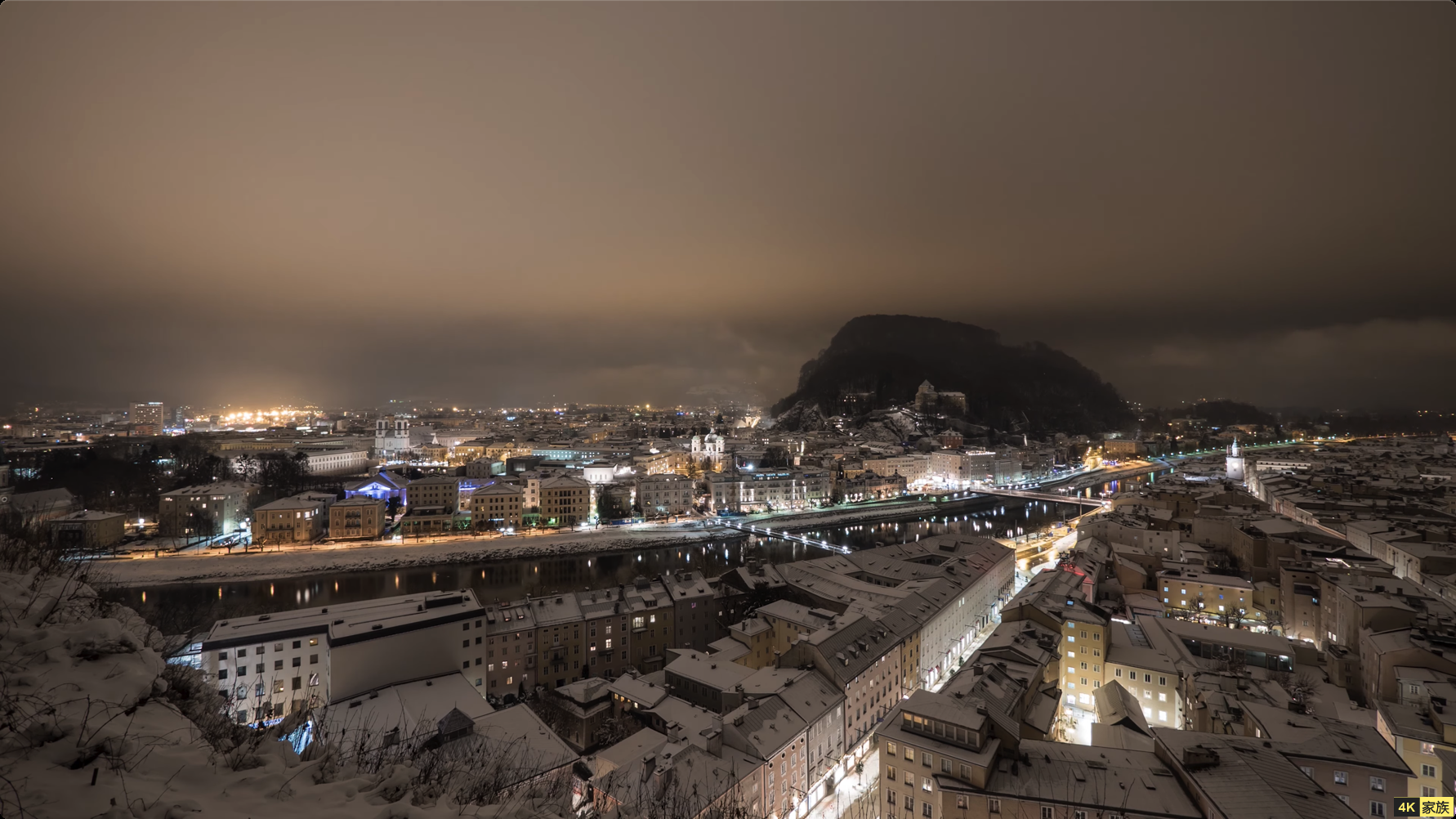 被雪覆盖的城市 高画质4K 第1张